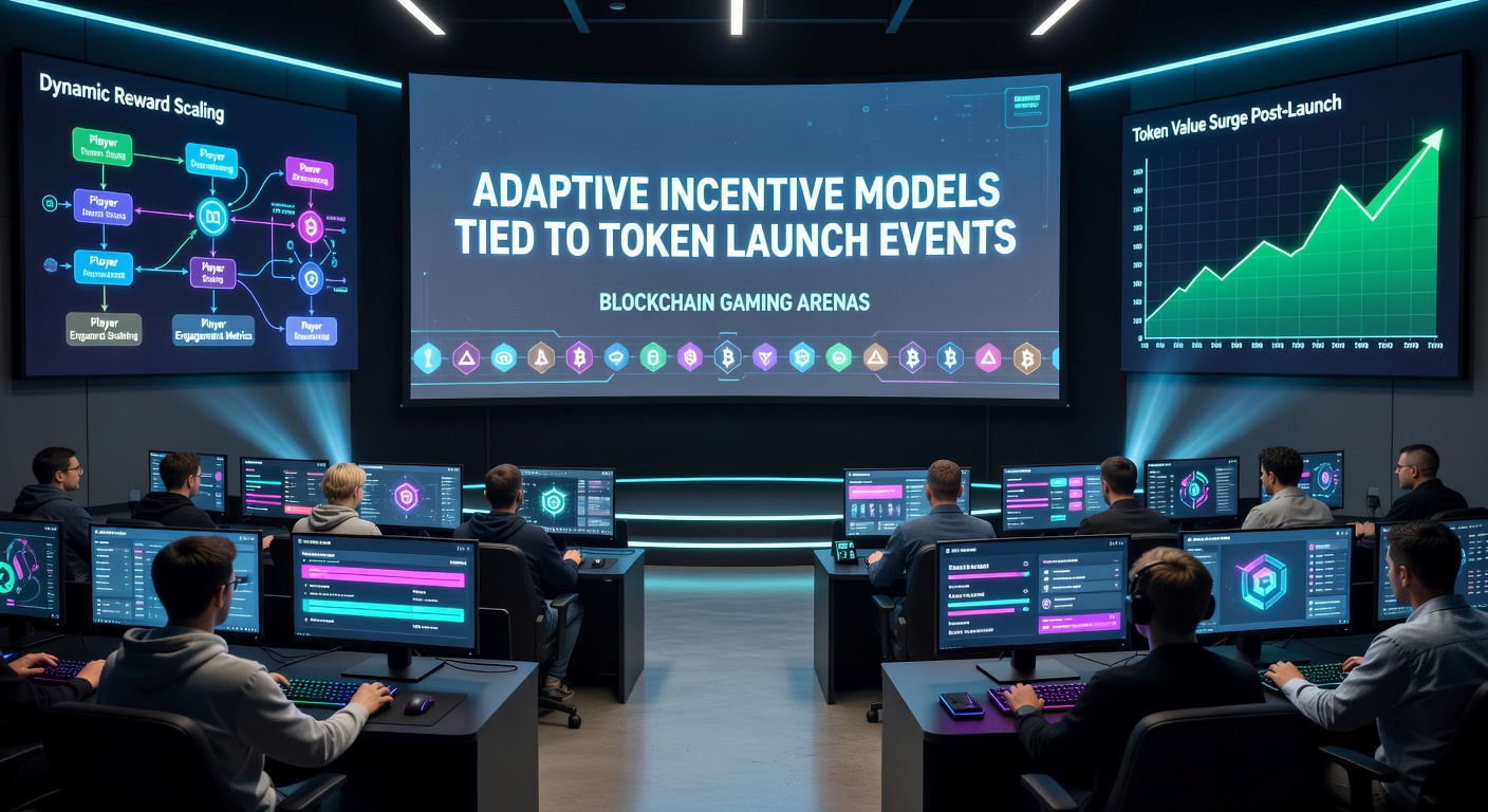 Blockchain-Gaming-Arena mit Token-Launch-Visualisierung und adaptiven Anreizstrukturen