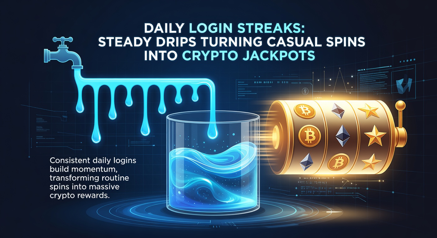 Beispiel-Dashboard eines Krypto-Casinos mit aktuellem 14-Tage-Login-Streak und wachsenden Belohnungen