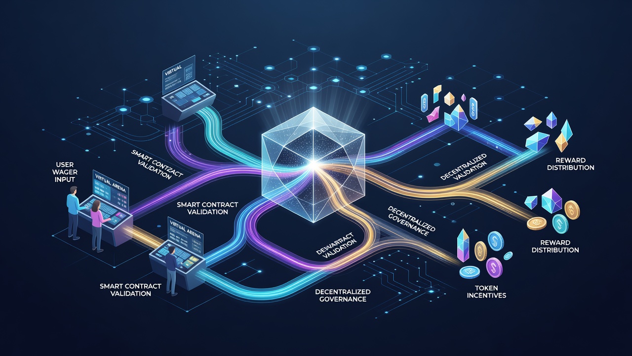 Visualisierung von Belohnungsströmen in dezentralen Wettnetzwerken mit Blockchain-Diagrammen und DAO-Strukturen